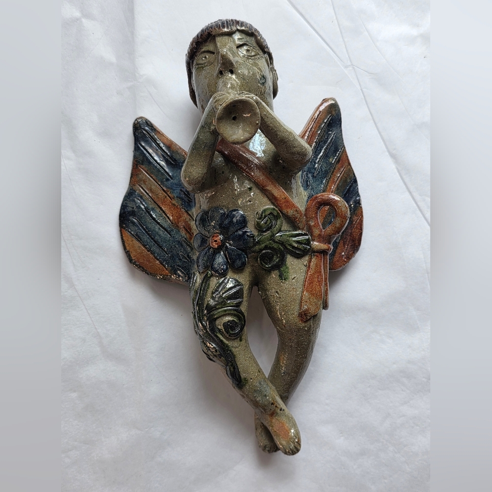 Vtg Mexican Folk Art Artisan Hanging Pottery Angel Sculpture